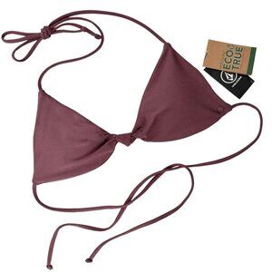 NWT VOLCOM SIMPLY SEAMLESS TRI BIKINI TOP RESORT SURFER SNOWBOARDING SWIMWEAR SM